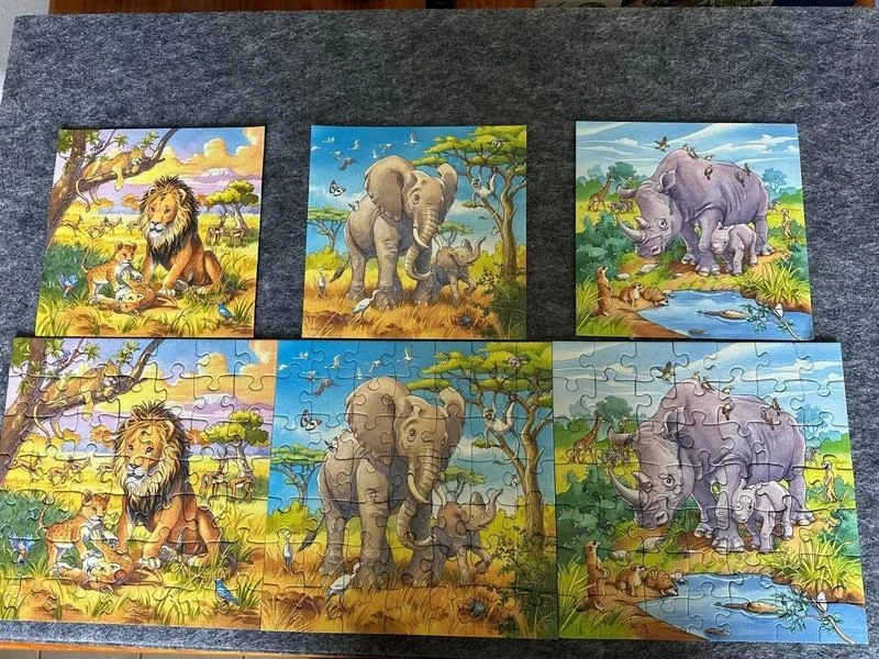 rompecabezas Ravensburger 3x49 piezas animales de África – photo 2